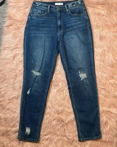 Vervet Flying Monkey High Rise Comfort Stretch Distressed Blue Mom Jean Size 30