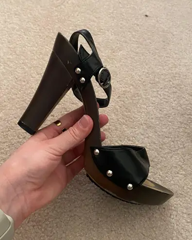 Black And Brown Studded Heels Size 8