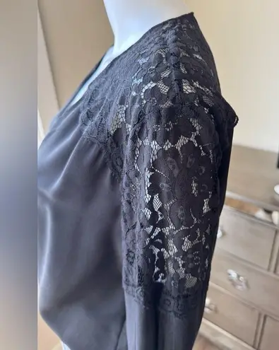 Dora Landa Sill Long Sleeve Blouse Black Size M