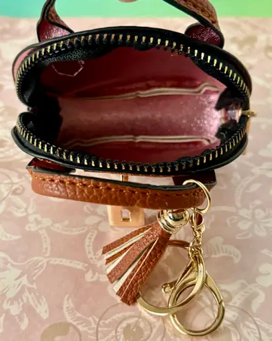 Mini Handbag Keychain Brown
