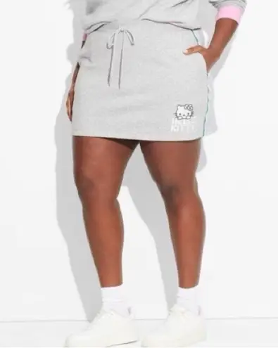 NWT Women’s Heather Grey Hello Kitty Sweat Skirt Gray Size XXL