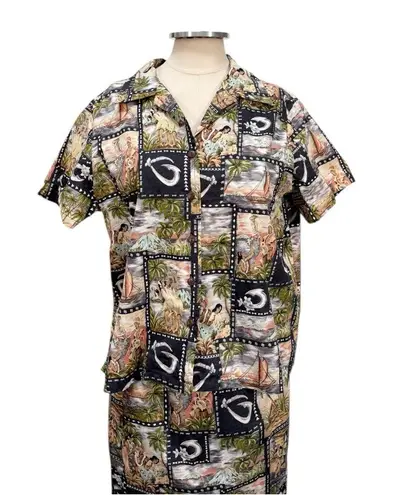 Hilo Hattie Hawaiian Skirt Set Size Large Tan