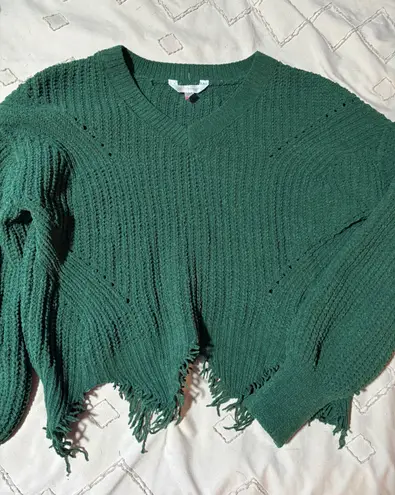 Green Ripped Sweater Size L