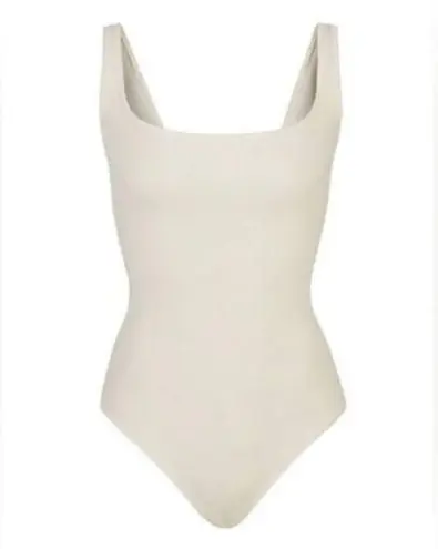 SKIMS Stretch Cotton Ribbed Thong Bodysuit | Bone | Size 3X | NWT