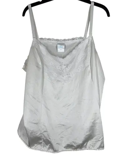 Vtg Velrose White Lace Slip Tank Top Womens Sz 2X Romantic Coquette Cami