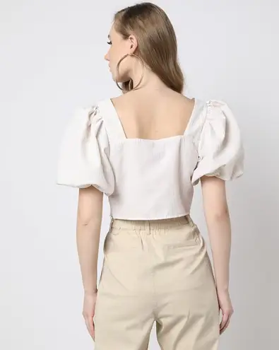 Ulla Johnson NWT Kalena cotton poplin crop top in White