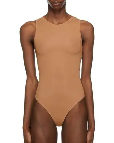 SKIMS | Jelly Sheer Crewneck Thong Bodysuit in Sienna | Size XS