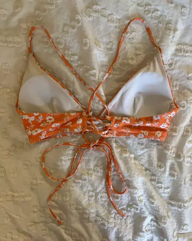 Forever 21 Orange Floral Bikini Top