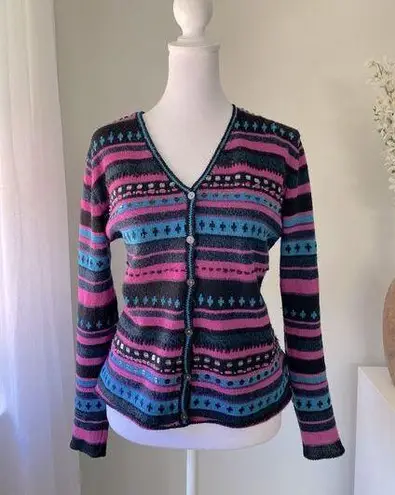 st. john's bay Vintage ‘90s  Striped Cardigan Sweater