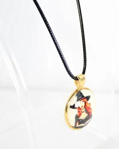 Handmade Witchy Pinup Witch w/ Spellbook Necklace – Gothic Charm