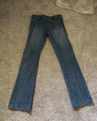 Jill Stuart flare chevron stripe denim cotton jeans 90s, 100% cotton, size 4