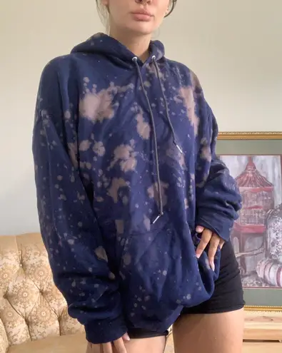 Bleached navy blue hoodie hotsell