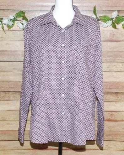 Panhandle Maroon Patterned Size XL Button Down Western Shirt Cowgirl Rodeo