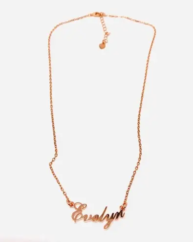 “EVELYN” rose gold name necklace, NWOT