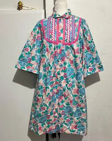 Vintage shirt dress i.magnin vintage 60s 70s MODELS COAT box:009: Blue Size L