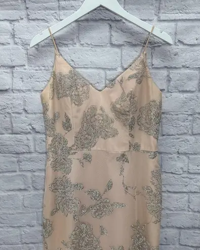 Hayley Paige Occasions Hayley Paige Dress Almond Blush Pink A-Line Gown Formal Dress Size 10 Silver