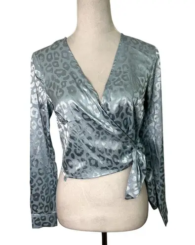 VERO MODA Vero Mada Something New Women's Mia Satin Long Sleeve Wrap Top S NWT