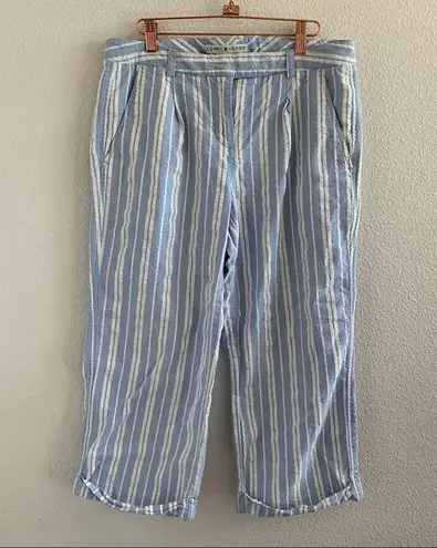 Tommy Hilfiger  Dana Fit Blue and White Crop Striped Pants 10