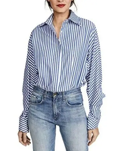 indigo. PETERSYN Kirna Striped Blouse NWT Large