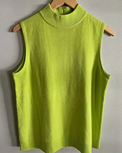 Good Clothes Neon Green Mock Neck Sweater Vest Top M