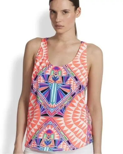 Mara Hoffman Neon Kaleidoscope Print Racerback Shirt Tank Top Blouse Size S