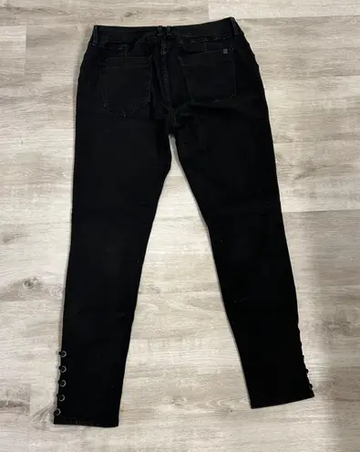 Bebe lace up corset jet black fashion skinny Jeans size 30