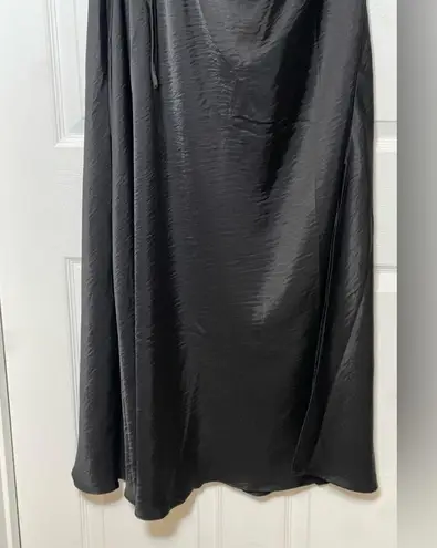 House of Harlow 1960 Women's Satin Slip Dress Circle Side Cutout in Black Sz XL