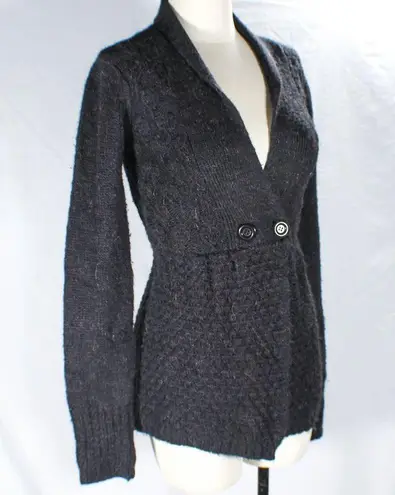 BCBGMAXAZRIA Vintage Y2K Max Azaria BCBG Alpaca Mohair Ash Gray Cardigan Copper Flecks