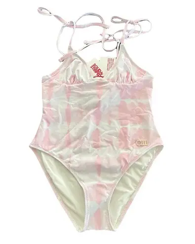 Solid & Striped NEW  The Olympia One-Piece swimsuit size XS Pink & White Tie-Dye