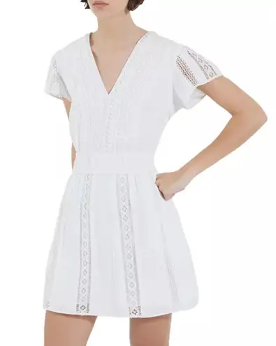 The Kooples Womens Cottagecore Soft Girl Lace Trim Cotton Mini Dress Size 0