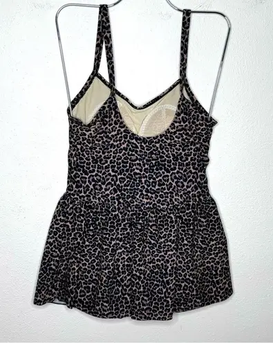 Newport News Vintage Sun Streak by  Leopard Print Swim Dress Skirted Swimsuit