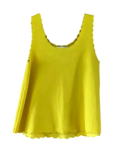 The Vanity Room  Yellow Tank with Scalloped Hem