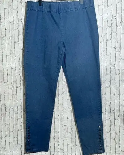 Soft Surroundings Metro Legging Pants Women's Large Tall Blue Pull On Snap Ankle