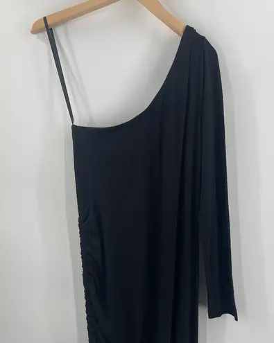 LNA CLOTHING Dress Size 1X Plus Size Milou One Shoulder Ribbed Black Curvy NWT