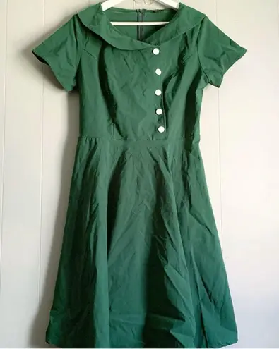 Wedtrend Women's 1950s Vintage Audrey Hepburn Cocktail Swing Dress L Green Size L