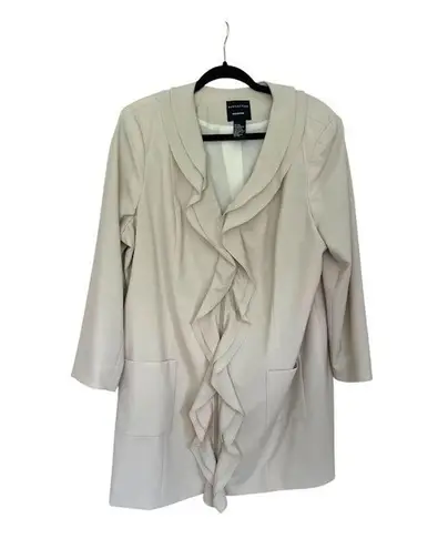 Doncaster Collections Womens Pant Suit 2 Pc Sz 18 Cream Wool Blend Career Office