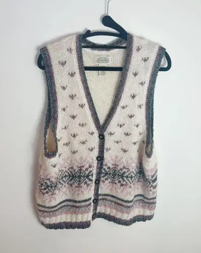 st. john's bay  Vintage Women's Fair Isle Wool Blend Sweater Vest XL