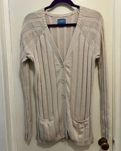 Simply Vera - Off-White Ribbed Cardigan - (Small) EUC