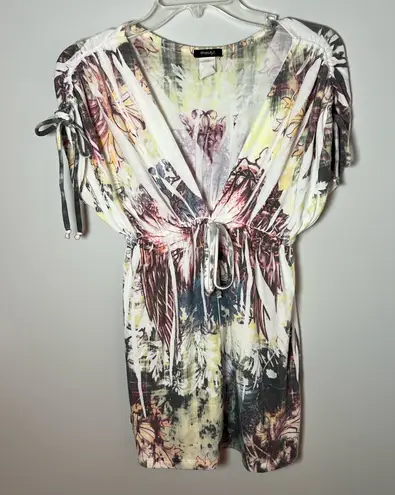 Rhapsody Y2K Empire Waist Knit V-Neck Tunic Top Cinched Grunge Size Medium