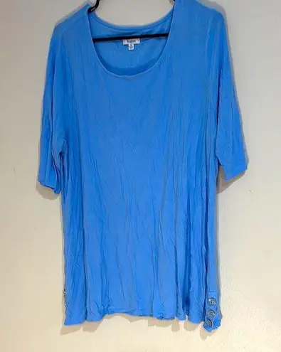 kim rogers Blue Asymmetrical Blouse Relaxed Fit