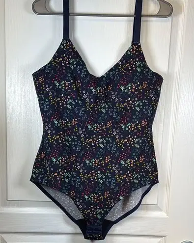 Knix LuxeLift Bodysuit Navy Florals Shapewear Size XXL EUC #5626 Pink