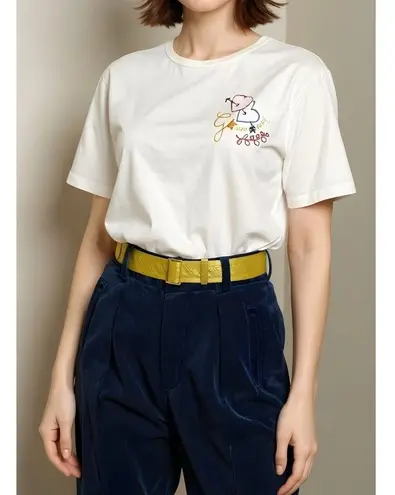 Tory Burch  T Webbing Belt, Mustard, XS/SM