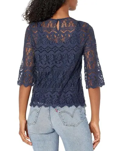 Only Hearts NWT  Navy Women's Victorian Lace Top. Size small, thumbnail 2