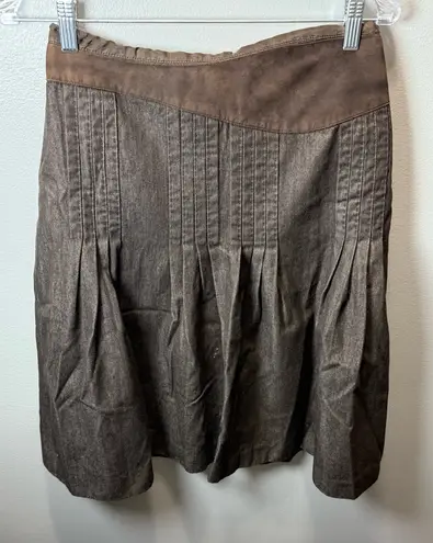 Akris Women's Wool Blend Brown Pleated Knee Length Skirt Size 8