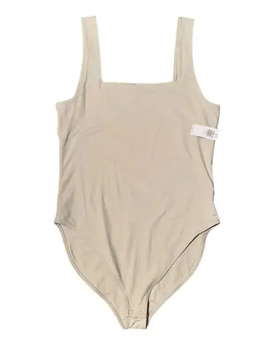 Old Navy  Fitted Sleeveless Square Neck Bodysuit Size Medium Wish Bone Crème