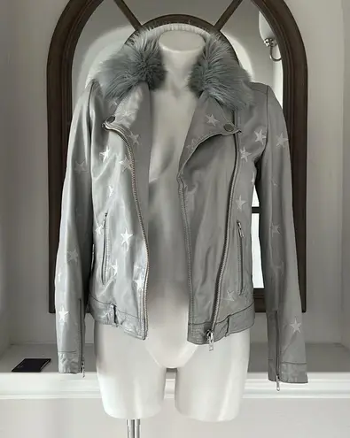 Samantha Sipos Seeing Stars Lambskin Leather Jacket, Size Small Retail $1,895