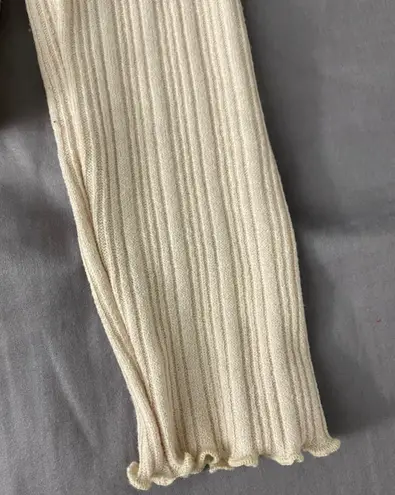 ZARA Cream Ribbed Long Sleeve