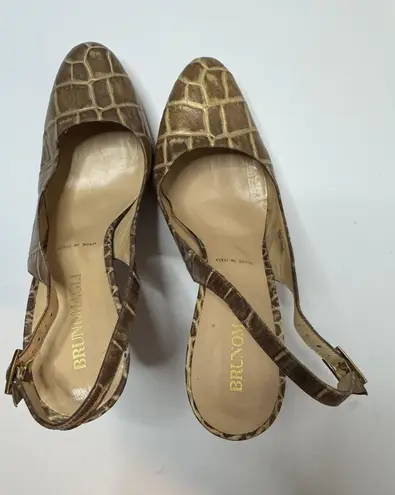 Bruno Magli Earth Tone Sling Back Pumps Size EU40