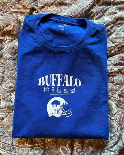 Buffalo Bills Custom Oversized Tee Blue Size XL