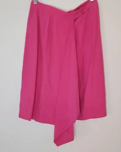 Anne Klein  100% Silk Hot Pink Skirt Wrap Style Size 12